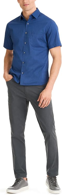 Van Heusen Mens Wrinkle Free Short Sleeve Button Down Check Shirt - Image 4