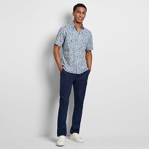 Van Heusen Mens Wrinkle Free Short Sleeve Button Down Check Shirt - Image 2