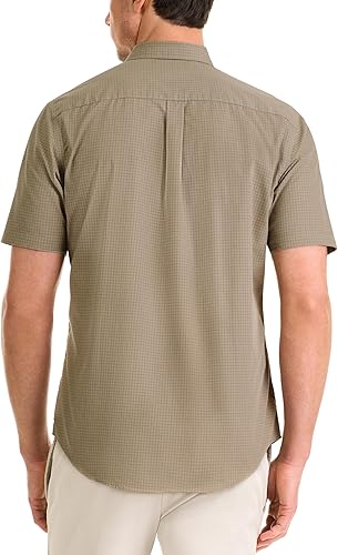 Van Heusen Mens Wrinkle Free Short Sleeve Button Down Check Shirt - Image 5