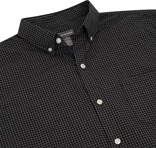 Van Heusen Mens Wrinkle Free Short Sleeve Button Down Check Shirt - Image 4