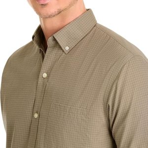 Van Heusen Mens Wrinkle Free Short Sleeve Button Down Check Shirt