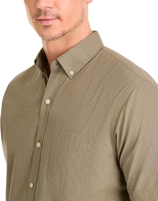 Van Heusen Mens Wrinkle Free Short Sleeve Button Down Check Shirt - Image 2