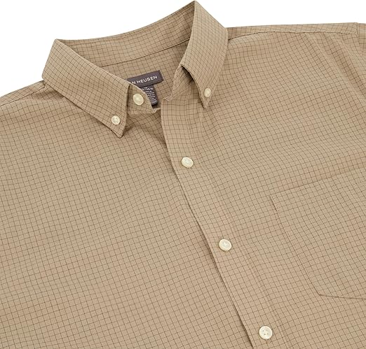 Van Heusen Mens Wrinkle Free Short Sleeve Button Down Check Shirt - Image 4