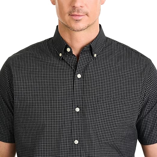Van Heusen Mens Wrinkle Free Short Sleeve Button Down Check Shirt - Image 2